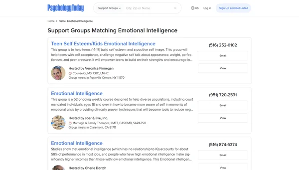Psychology Today: Emotional Intelligence Support Forum