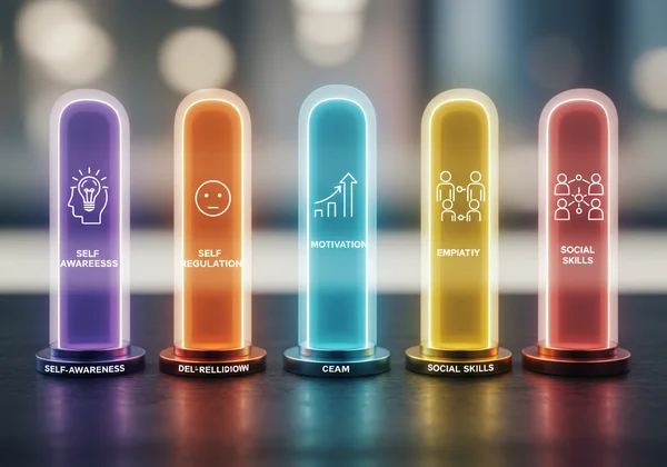 Pillars representing self-awareness, empathy, and social skills.