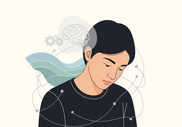 Person, die über ihre emotionale Intelligenz nachdenkt