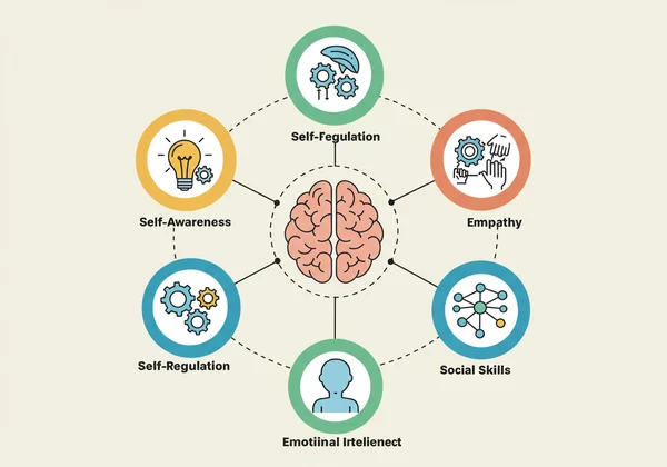 Infographic showing the five core EQ components