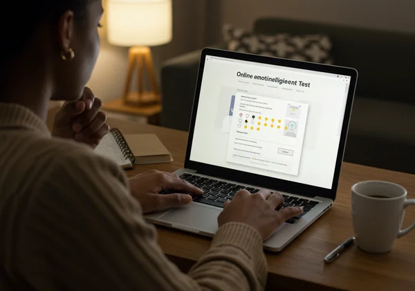 Person taking an online emotional intelligence test