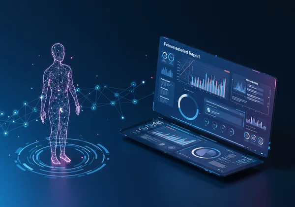 AI analyzing EQ test data for personalized insights.